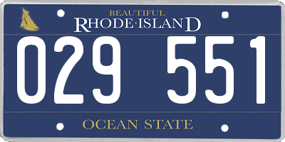 RI license plate 029551