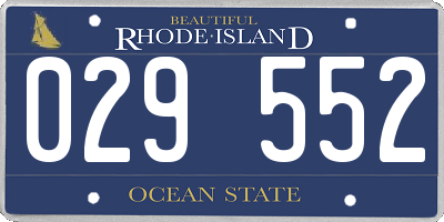 RI license plate 029552