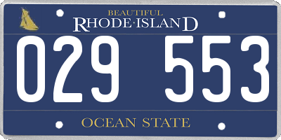 RI license plate 029553