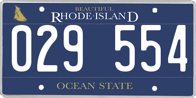 RI license plate 029554