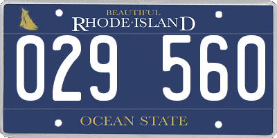 RI license plate 029560
