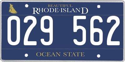 RI license plate 029562