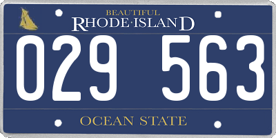 RI license plate 029563