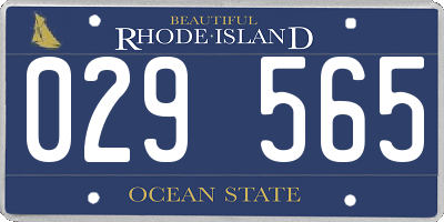 RI license plate 029565