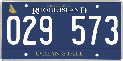 RI license plate 029573