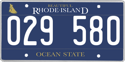 RI license plate 029580