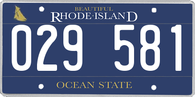 RI license plate 029581