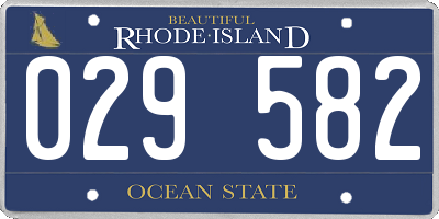 RI license plate 029582
