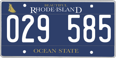 RI license plate 029585