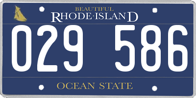 RI license plate 029586
