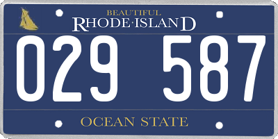 RI license plate 029587