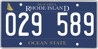 RI license plate 029589