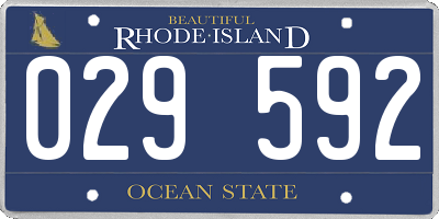 RI license plate 029592