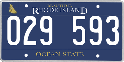 RI license plate 029593
