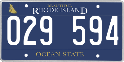 RI license plate 029594