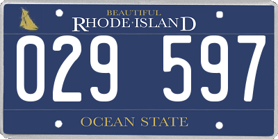 RI license plate 029597
