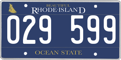 RI license plate 029599