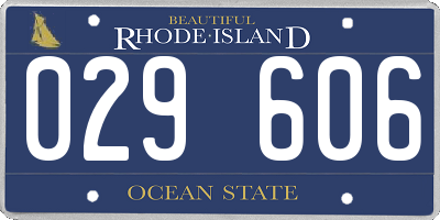 RI license plate 029606