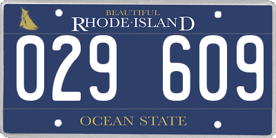 RI license plate 029609