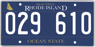 RI license plate 029610