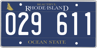 RI license plate 029611