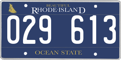 RI license plate 029613