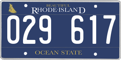 RI license plate 029617