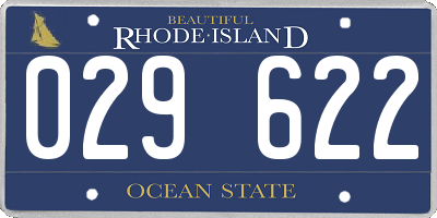 RI license plate 029622
