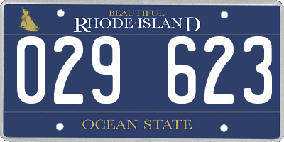 RI license plate 029623