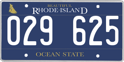RI license plate 029625