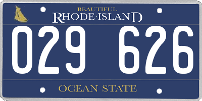 RI license plate 029626
