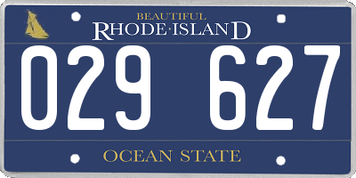 RI license plate 029627