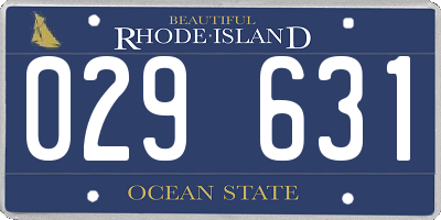 RI license plate 029631