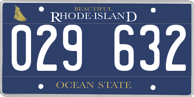 RI license plate 029632