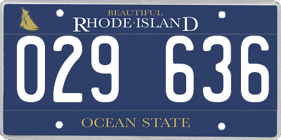 RI license plate 029636