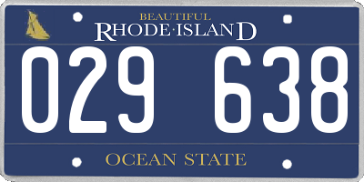 RI license plate 029638