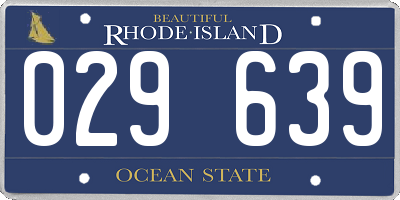 RI license plate 029639