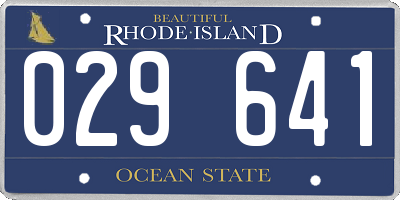 RI license plate 029641