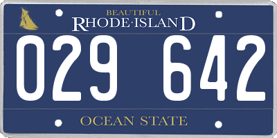 RI license plate 029642