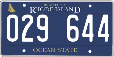 RI license plate 029644