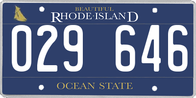 RI license plate 029646
