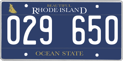 RI license plate 029650