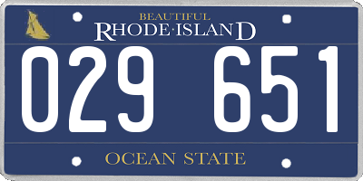 RI license plate 029651