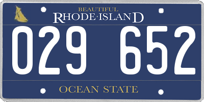 RI license plate 029652