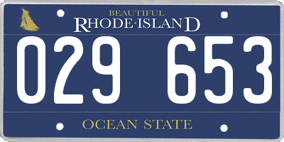 RI license plate 029653
