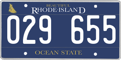 RI license plate 029655