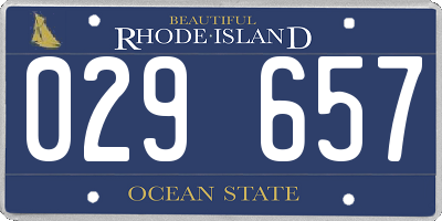 RI license plate 029657