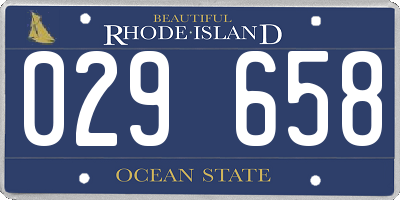 RI license plate 029658