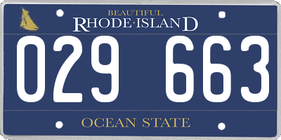 RI license plate 029663