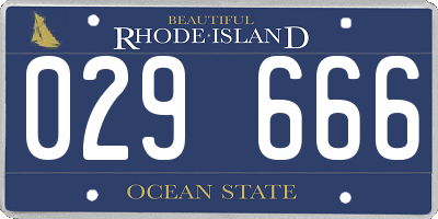RI license plate 029666